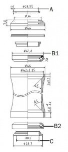 Tange Seiki Headset 1-1/8 Furç Seti