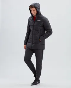 Skechers Hooded Midi Length Jacket Erkek Mont - Siyah