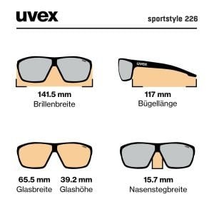 Uvex Sportstyle 226 Bisiklet Gözlüğü - Siyah Beyaz