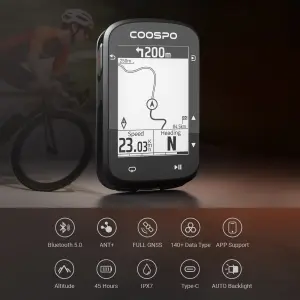 Coospo CS500 GPS Akıllı Bisiklet Bilgisayarı