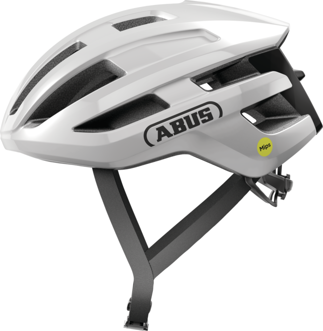 Abus PowerDome MIPS Yetişkin Yol Bisiklet Kaskı - Shiny White