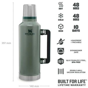 Stanley Classic Legendeary Vakumlu Termos 2.3 Lt. - Yeşil