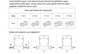 Bisico Fovno Vakumlu Bisiklet Taşıyıcı İçin Aks Adaptörü