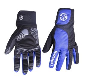 Takoni Uzun Parmak Avuç İçi Jel Destekli Kışlık Eldiven Siyah/Mavi - L