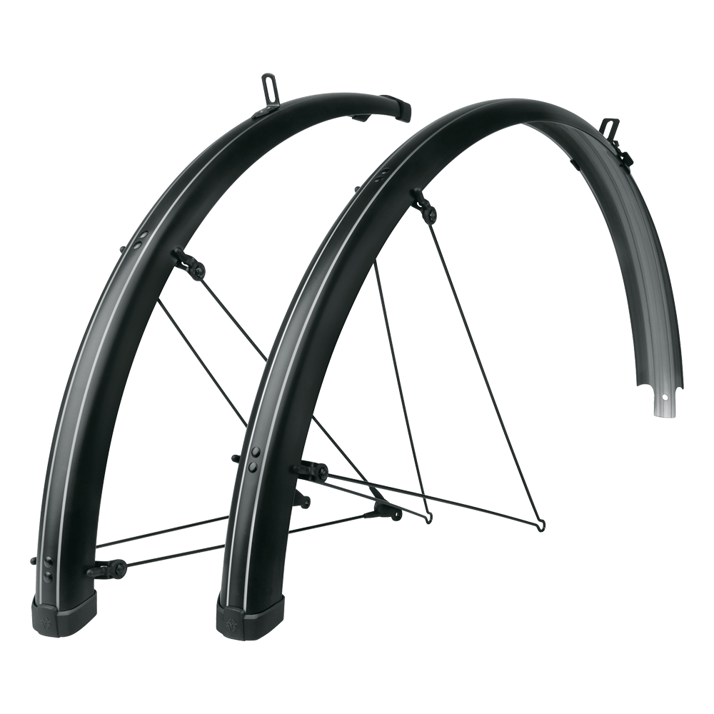 SKS Bluemels Stripes 55 mm 27.5, 28, 29 Jant Bisiklet Ön/Arka Çamurluk Seti Siyah