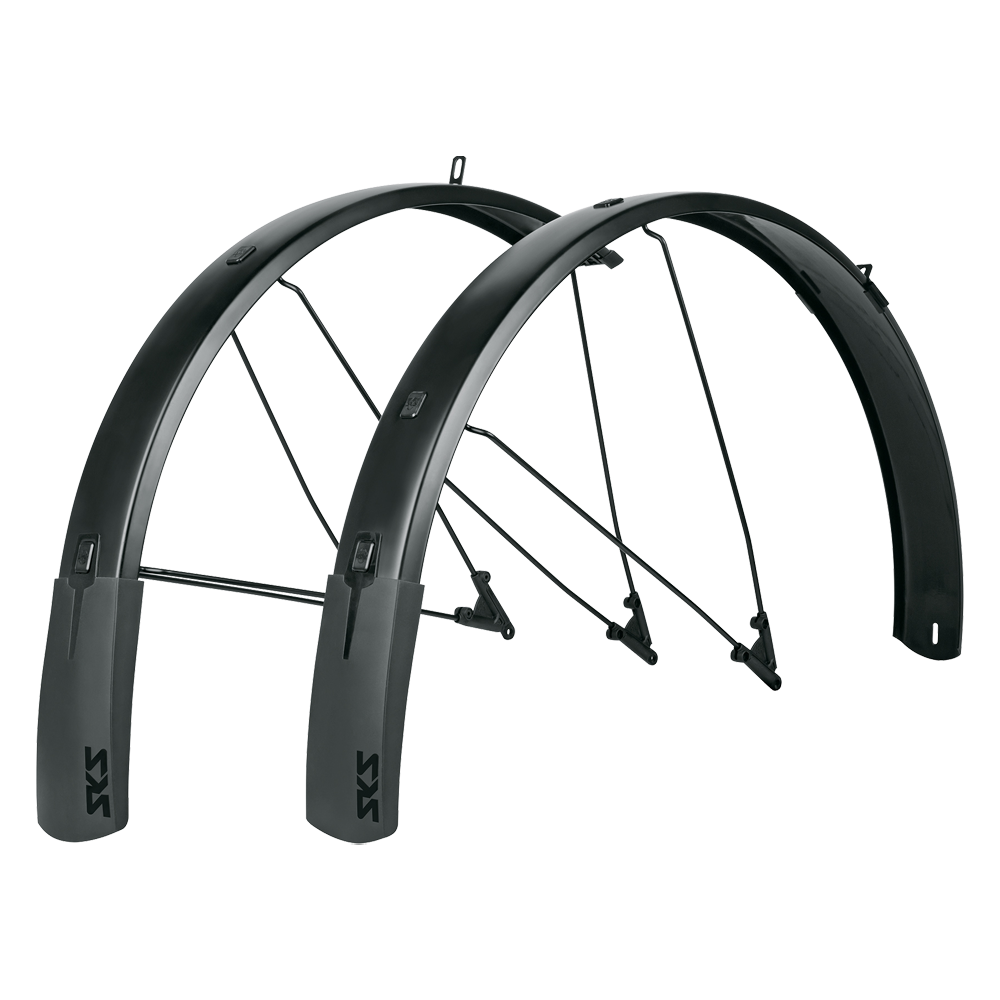 SKS Bluemels Style 75 mm 27.5, 28, 29 Jant Bisiklet Ön/Arka Çamurluk Seti - Mat Siyah
