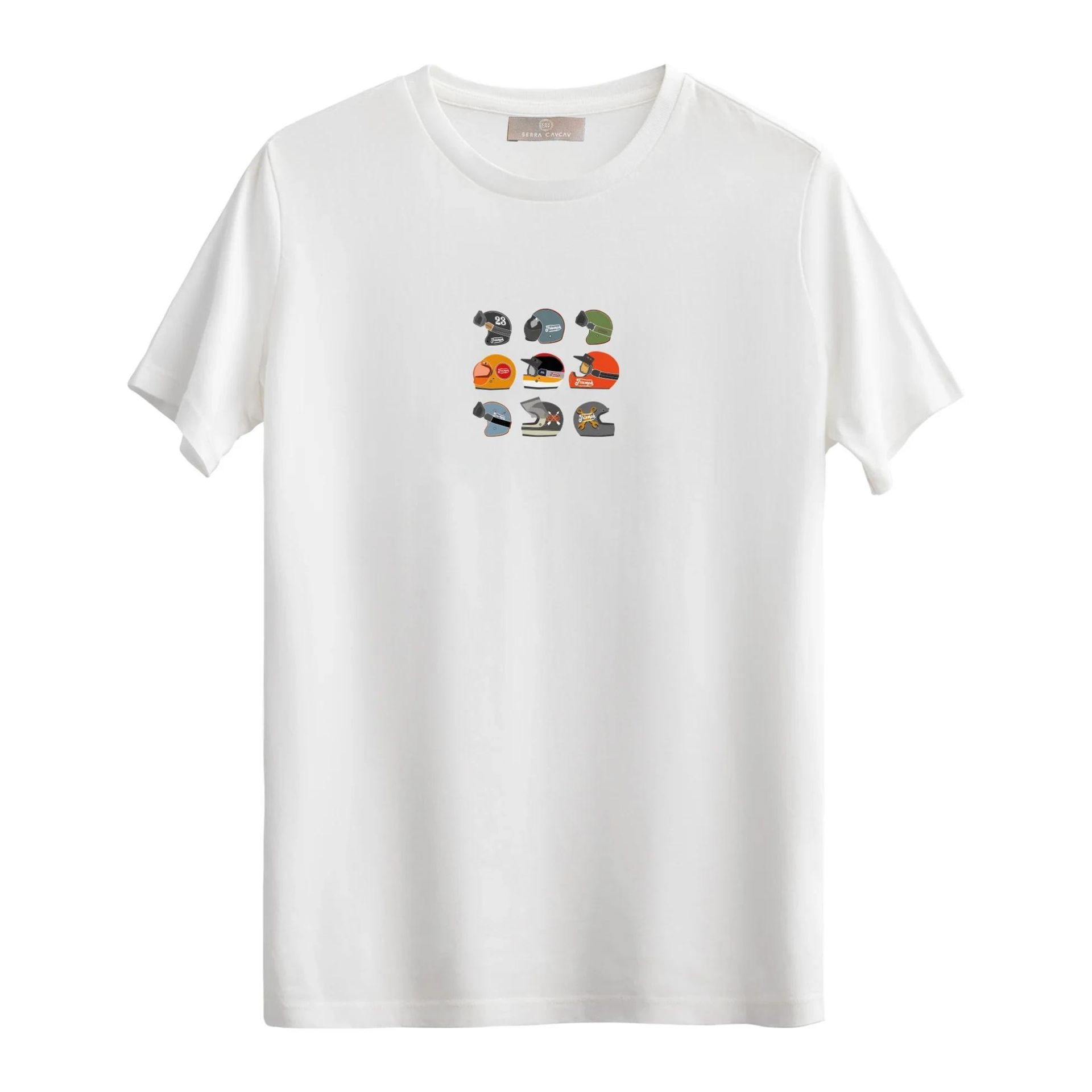 Serra Cavcav Helmet Passion Regular T-Shirt - Beyaz