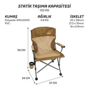 FreeCamp Huxley Katlanır Sandalye - Kahverengi