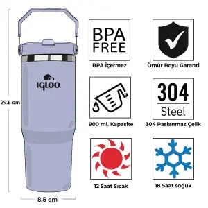 IGLOO Powder Termos 900ml - Duman Mavi