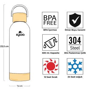 IGLOO Hydrate Pro Termos 500ml - Beyaz