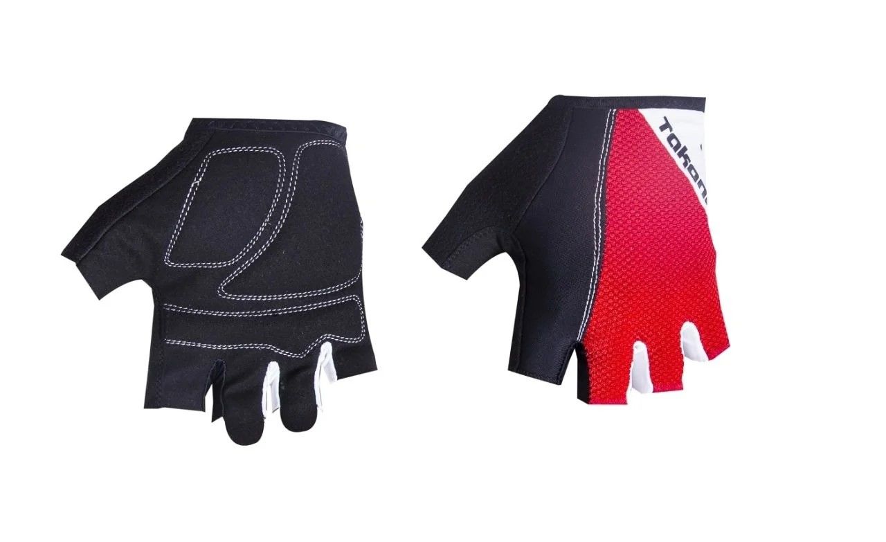 Takoni Kısa Parmak Avuç İçi Destekli Eldiven Siyah/Kırmızı - M