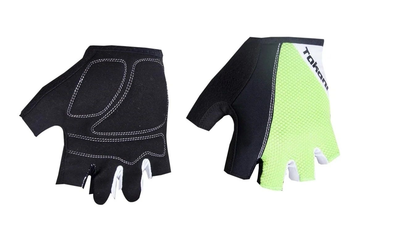 Takoni Kısa Parmak Avuç İçi Destekli Eldiven Siyah/Yeşil - L