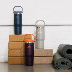 Stanley The IceFlow Flip Straw Pipetli Termos Bardak 0,89 LT - Mor/Turuncu