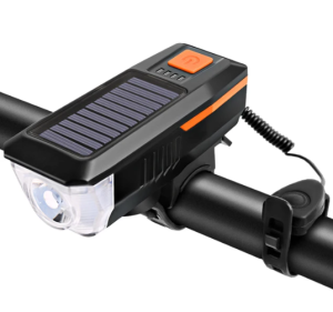 XBYC 6144 350 Lümen Ön Işık Korna USB Solar Şarjlı Turuncu